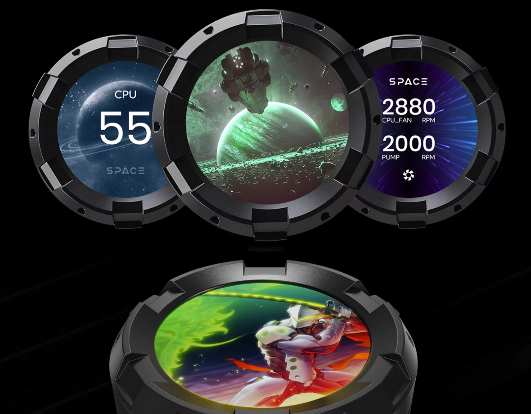 ID Cooling Space LCD 240 noir