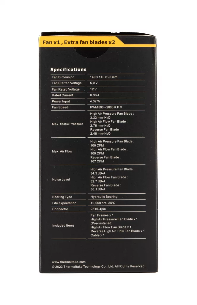 Thermaltake Swafan GT14 boite cote gauche