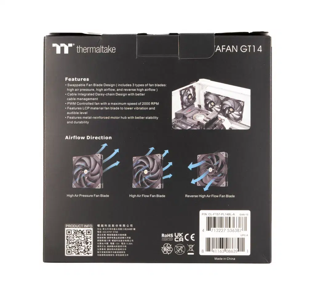 Thermaltake Swafan GT14 boite face arriere