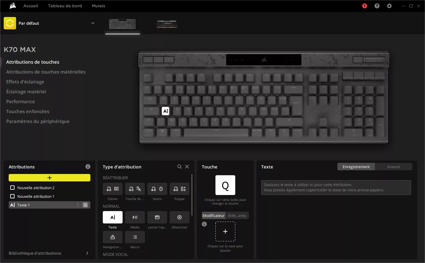 k70 max icue attributions touche