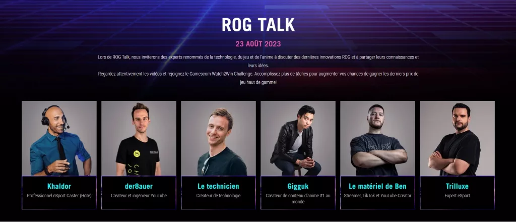 rog event gamescom 2023 rog talk der8auer