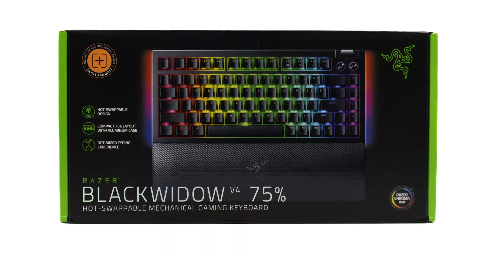 RAZER Blackwidow V4 75 emballage face avant