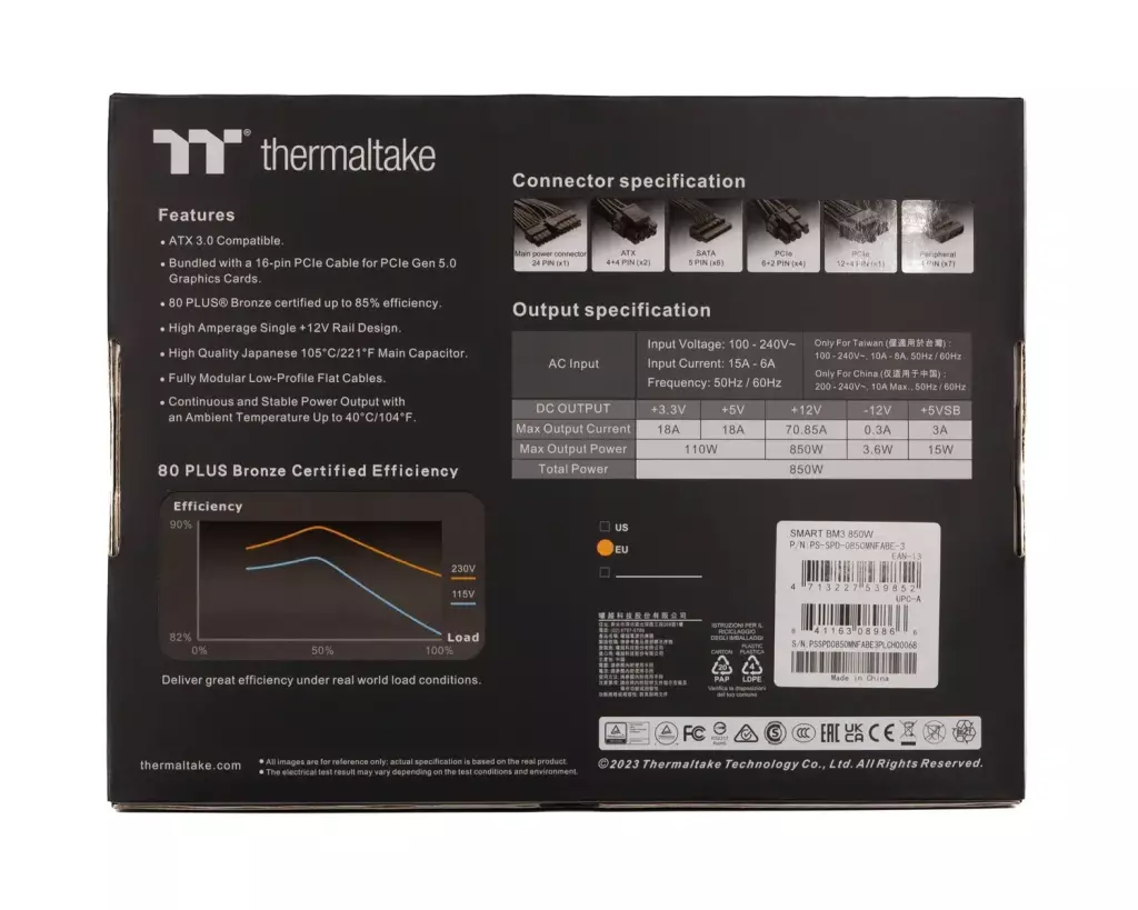 Thermaltake Smart BM3 850W boite arriere