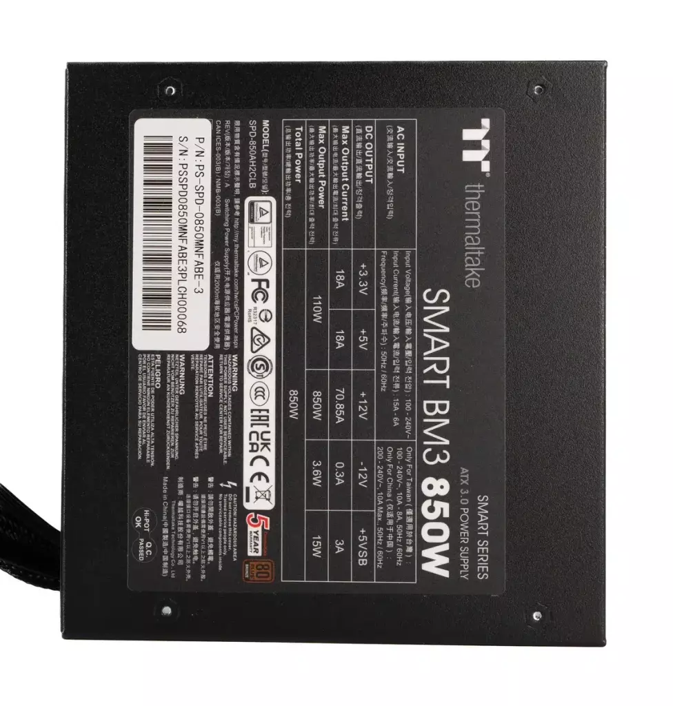 Thermaltake Smart BM3 850W dessous