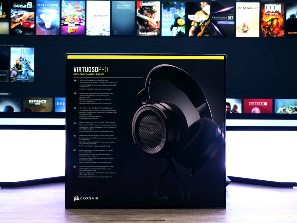 corsair virtuoso pro emballage dos