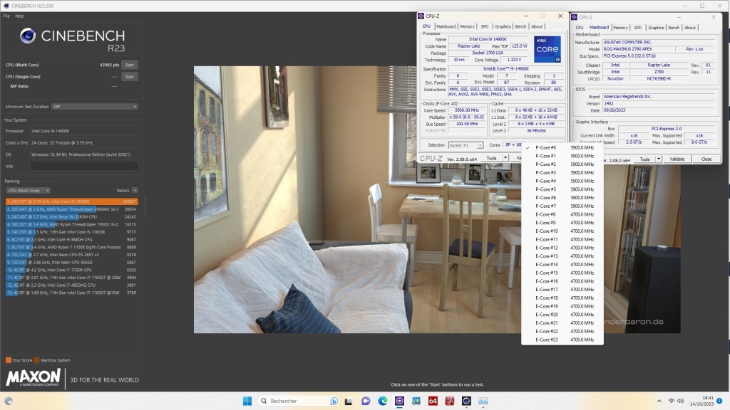 14900k oc 59 47 1375 cinebench