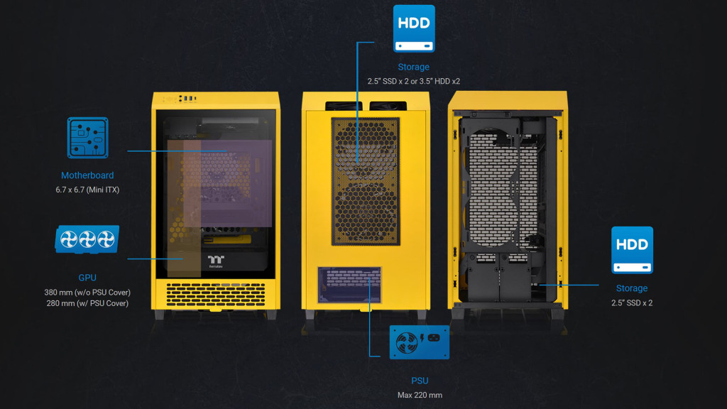 Boîtier Thermaltake Tower 200 Bumblebee : "petit mais puissant, comme un bourdon" 5 Tower 200 Bumblebee compatibilité