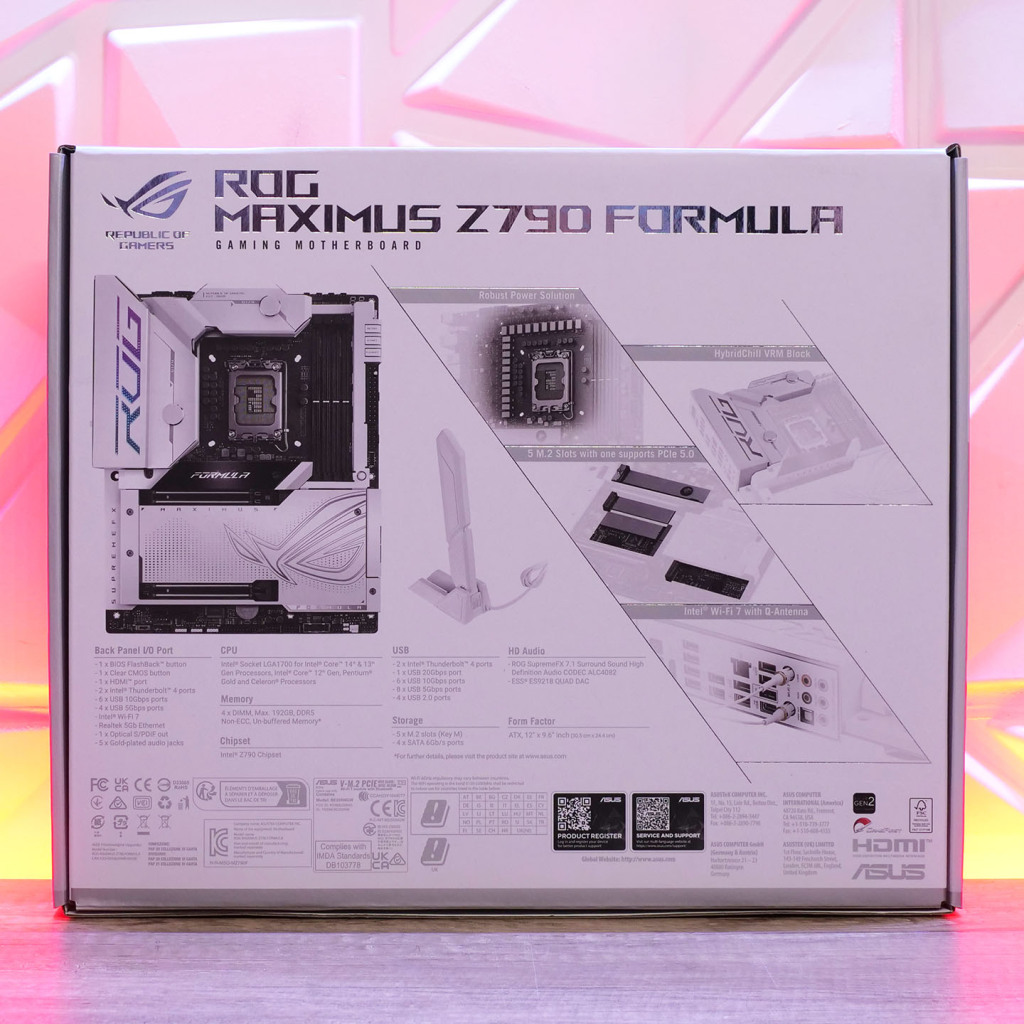 asus rog maximus z790 formula emballage dos