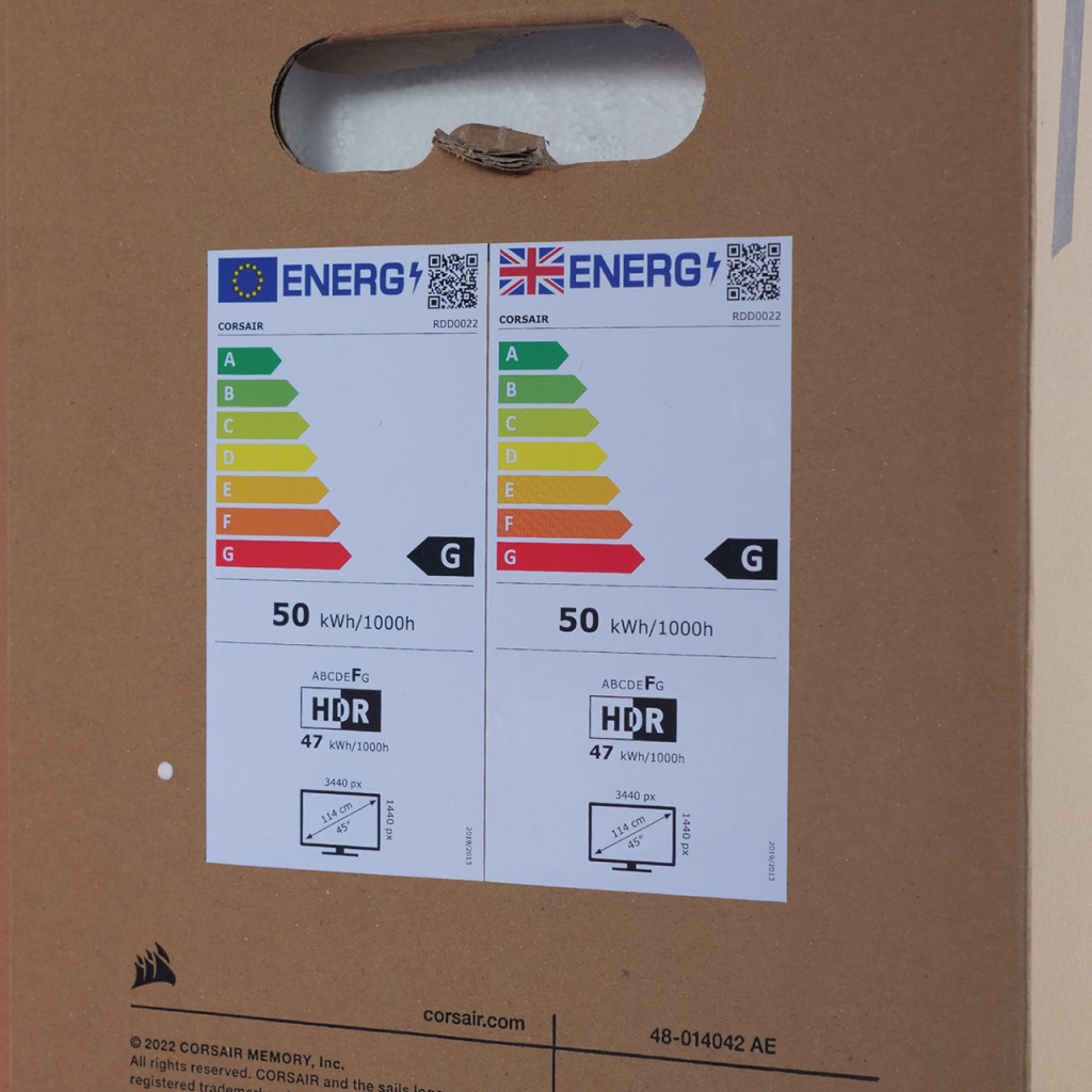 corsair xeneon flex 45wqhd240 oled classe consommation