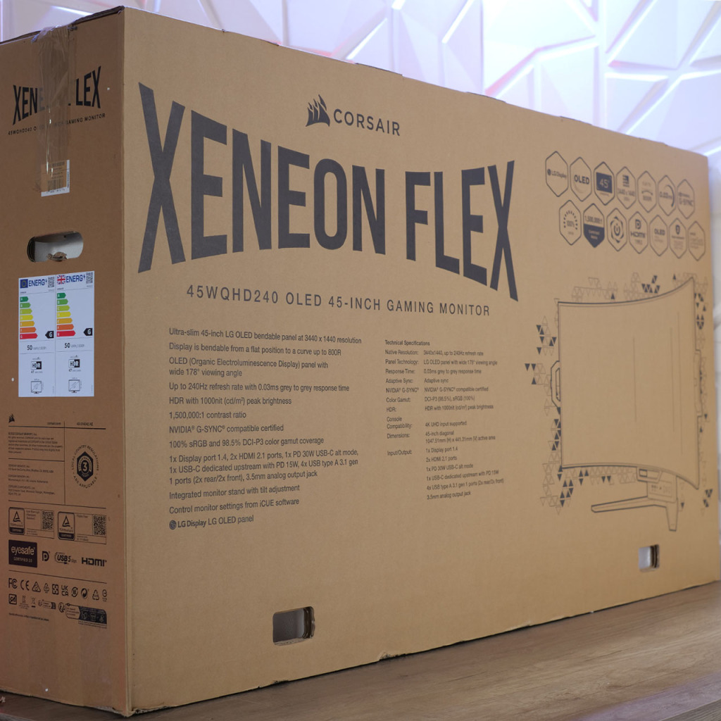 corsair xeneon flex 45wqhd240 oled emballage