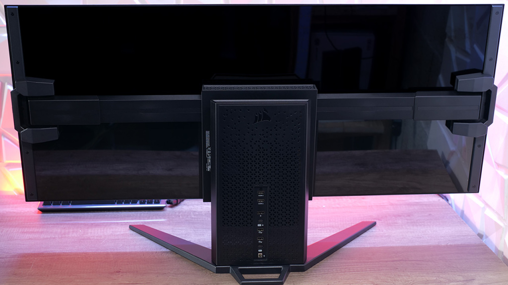 corsair xeneon flex 45wqhd240 oled vue dos plat