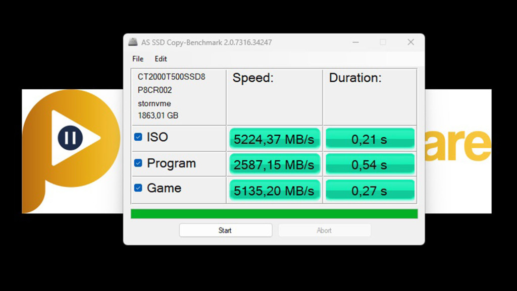 curcial t500 pro 2to as ssd copy