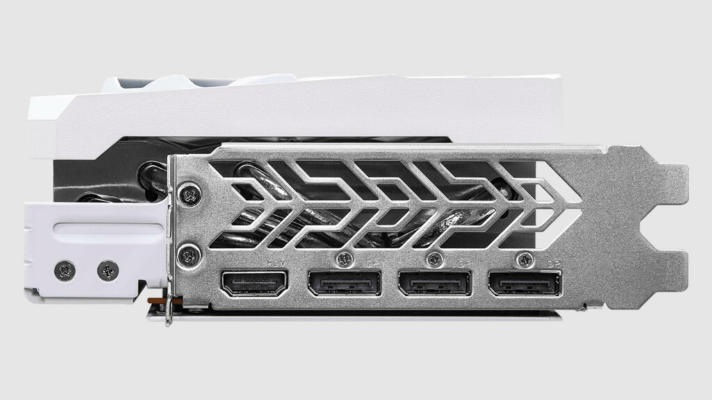 Voici la version blanche de la ASRock Radeon RX 7900 XT Phantom Gaming 5 ASRock Radeon RX 7900 XT Phantom Gaming White côté