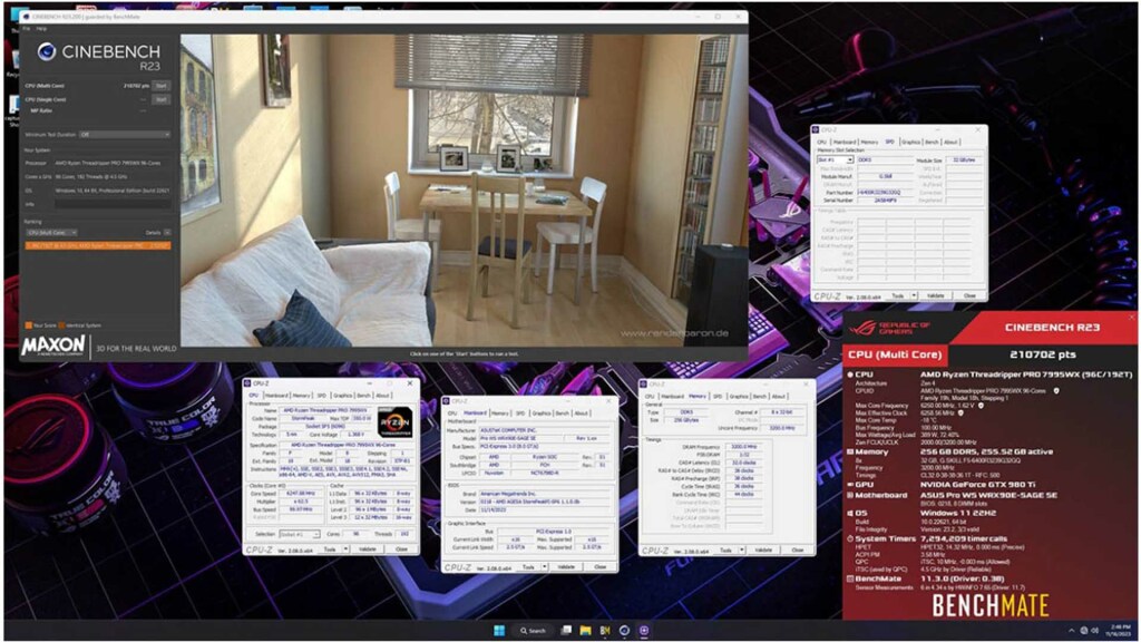 (MAJ) Le Threadripper Pro 7995WX pulvérise les records sous Cinebench 3 Ryzen Threadripper PRO 7995WX Cinebench