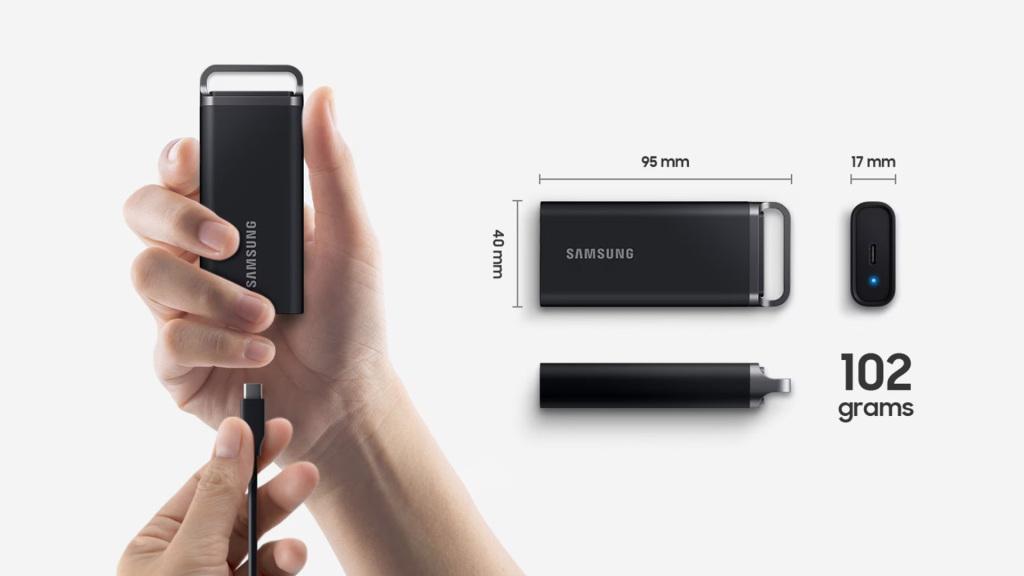 8 To dans le T5 EVO, le SSD portable et compact de Samsung 5 Samsung T5 EVO compact et léger