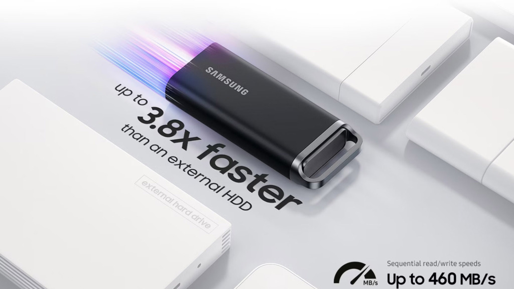 8 To dans le T5 EVO, le SSD portable et compact de Samsung 4 Samsung T5 EVO vitesse