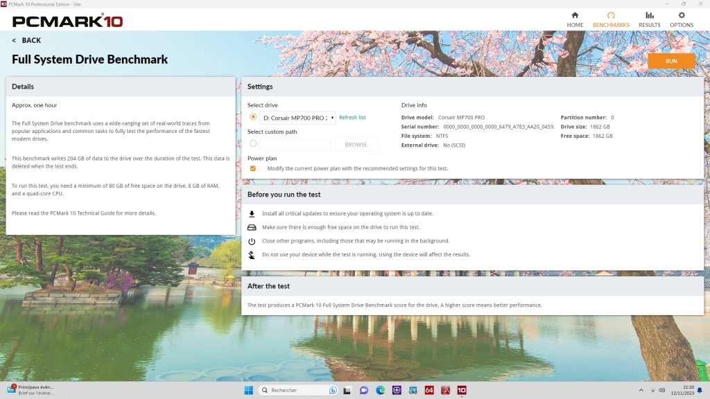 corsair mp700 pro pcmark10 info