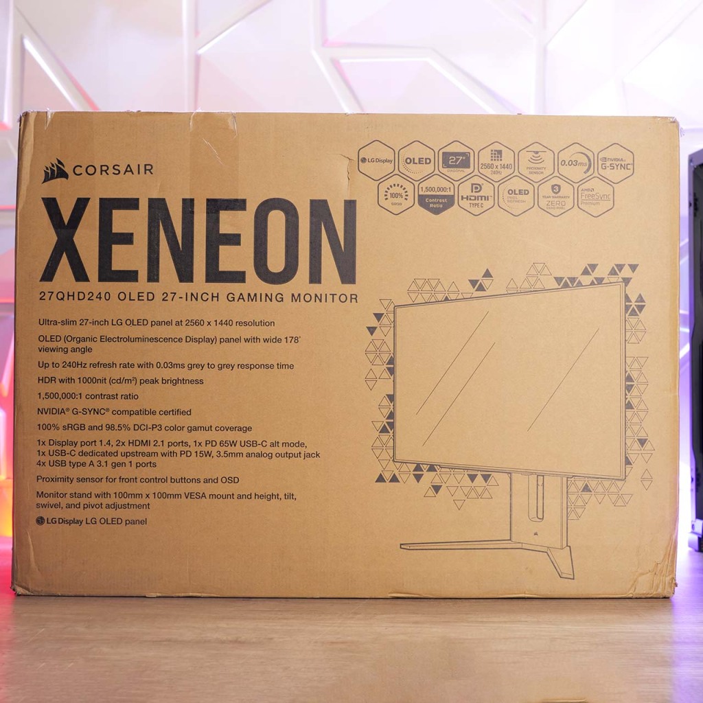 corsair xeneon 27qhd240 oled emballage