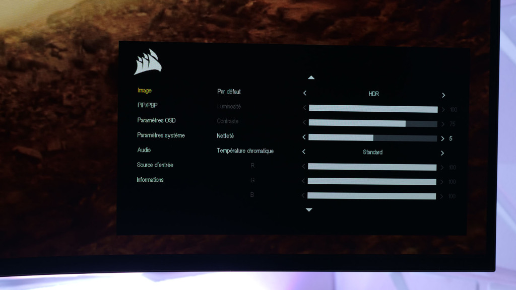 corsair xeneon flex 45wqhd240 oled menu zoom
