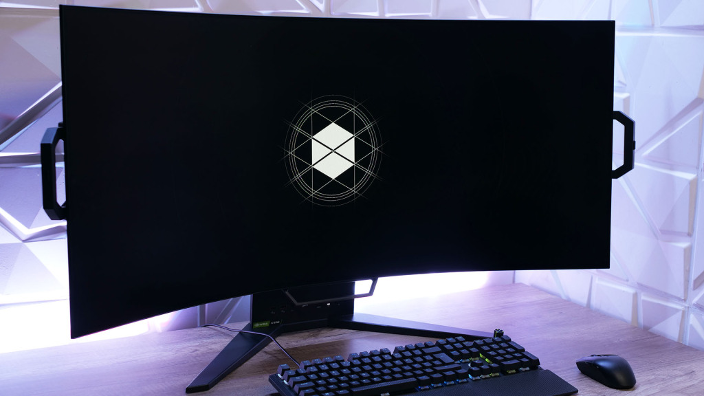 corsair xeneon flex 45wqhd240 oled poignée vue globale