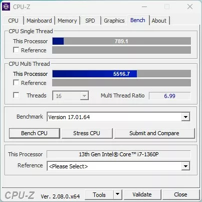 CPU Z bench CPU