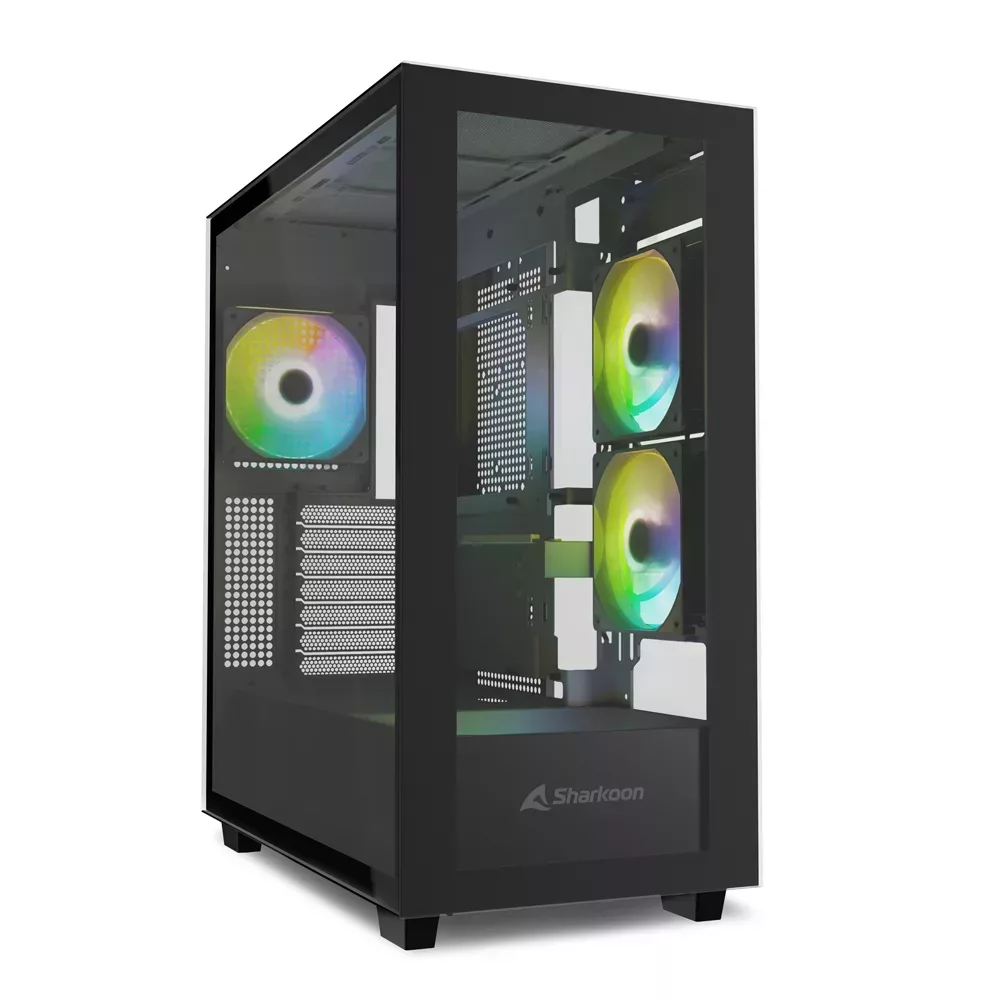 Sharkoon Rebel C60 RGB : du verre trempé et quatre ventilateurs RGB 2 Sharkoon Rebel C60 RGB black 01