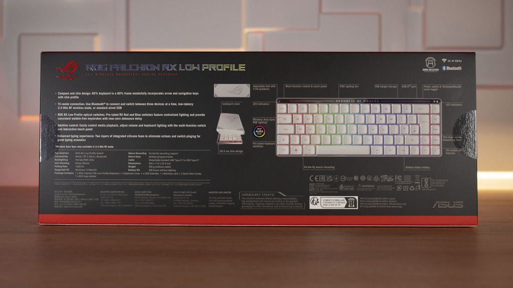 ASUS ROG Falchion RX Low Profil emballage arrière