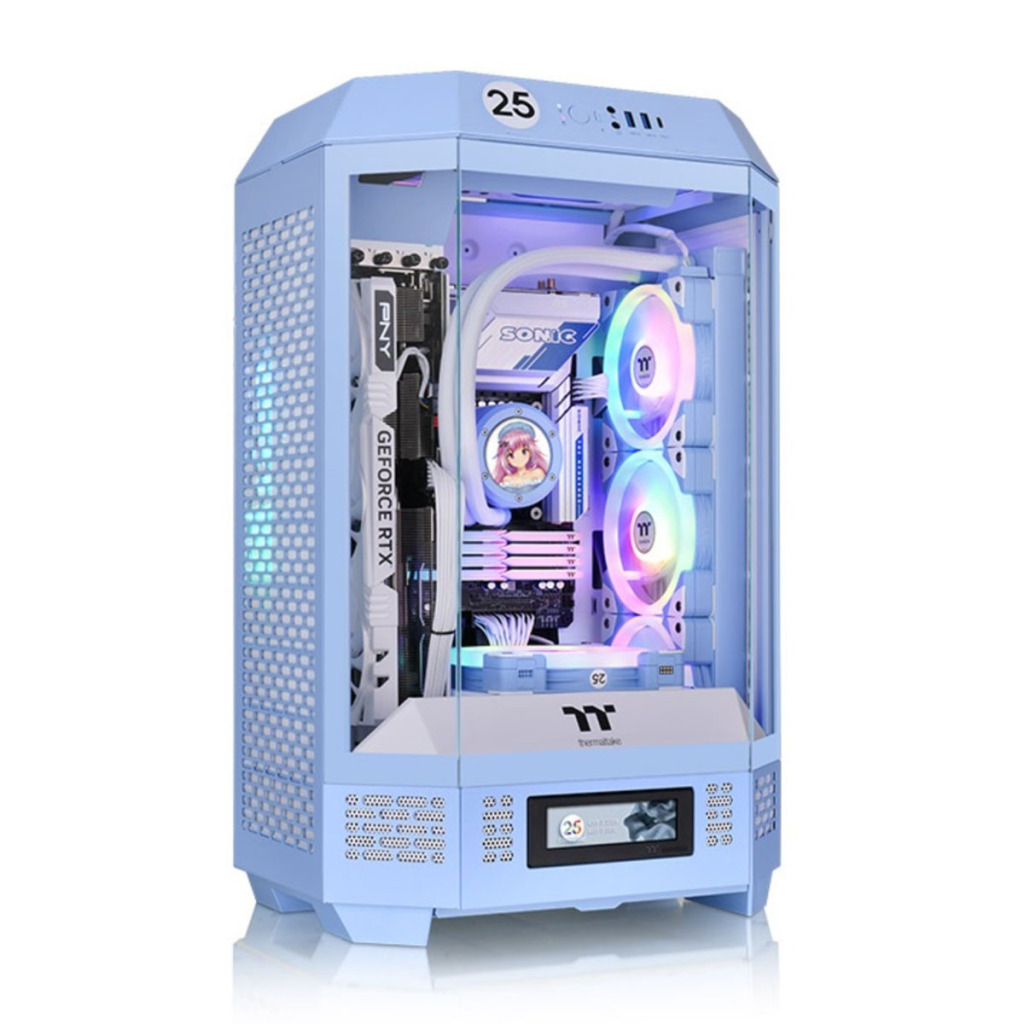 CES 2024 Thermaltake Hydrangea Blue Tower 300