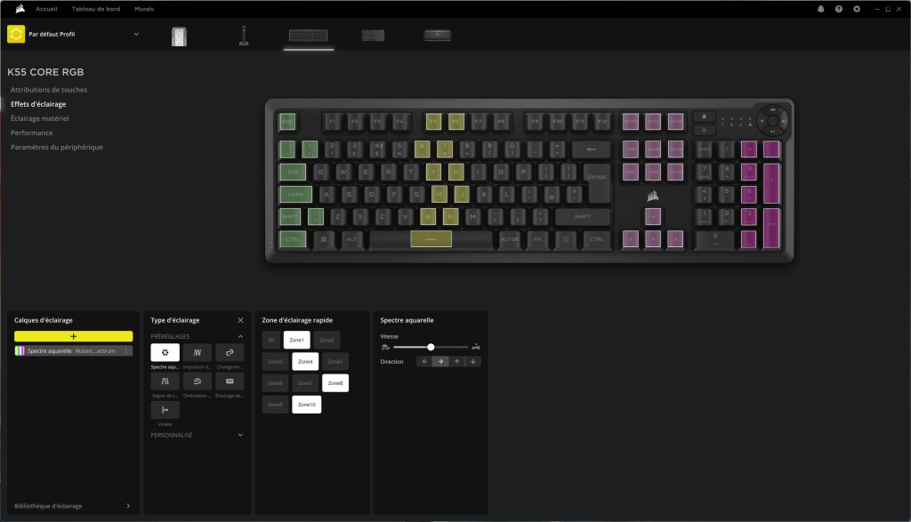 CORSAIR K55 Core logiciel 3