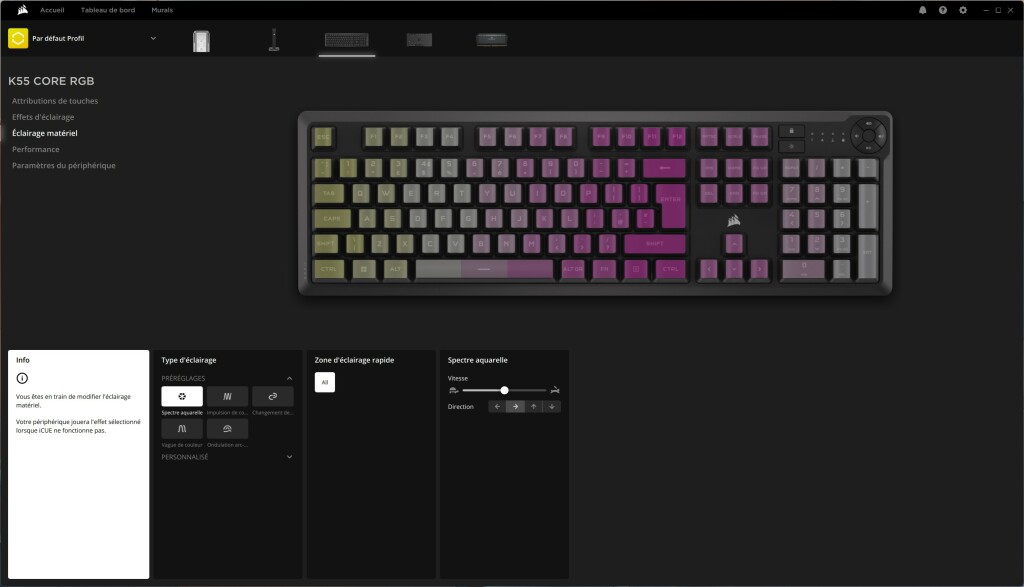 CORSAIR K55 Core logiciel 4