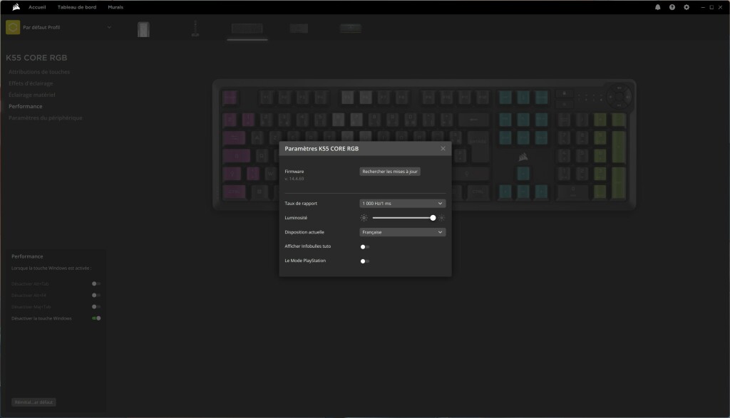 CORSAIR K55 Core logiciel 6