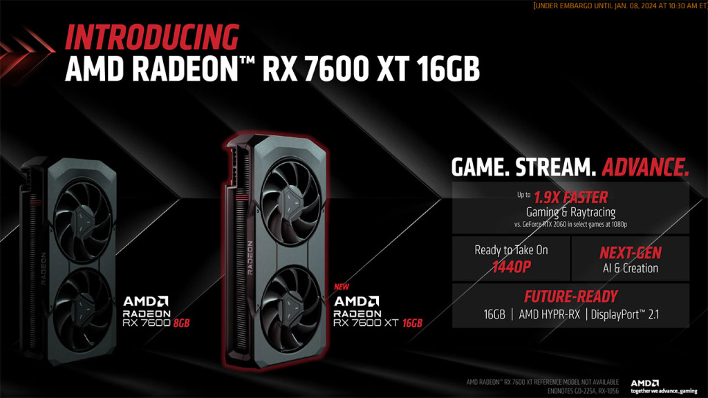 AMD Radeon RX 7600 XT disponible dès aujourd'hui : une RX 7600 boostée ? 2 amd radeon rx 7600 xt ray tracing vs 2060