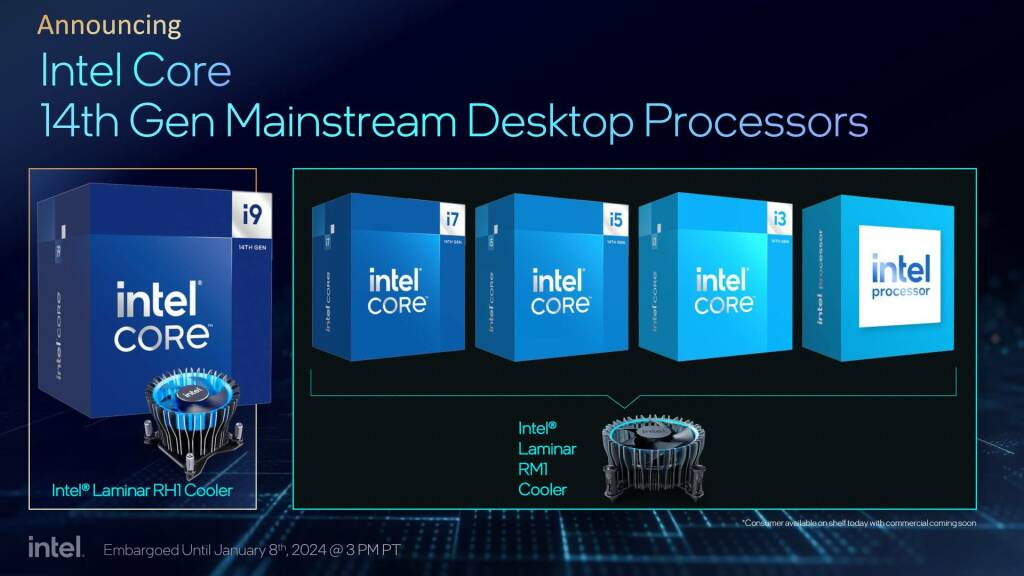 intel ces 2024 14th gen raptor lake refresh non k laminar rh1 rm1