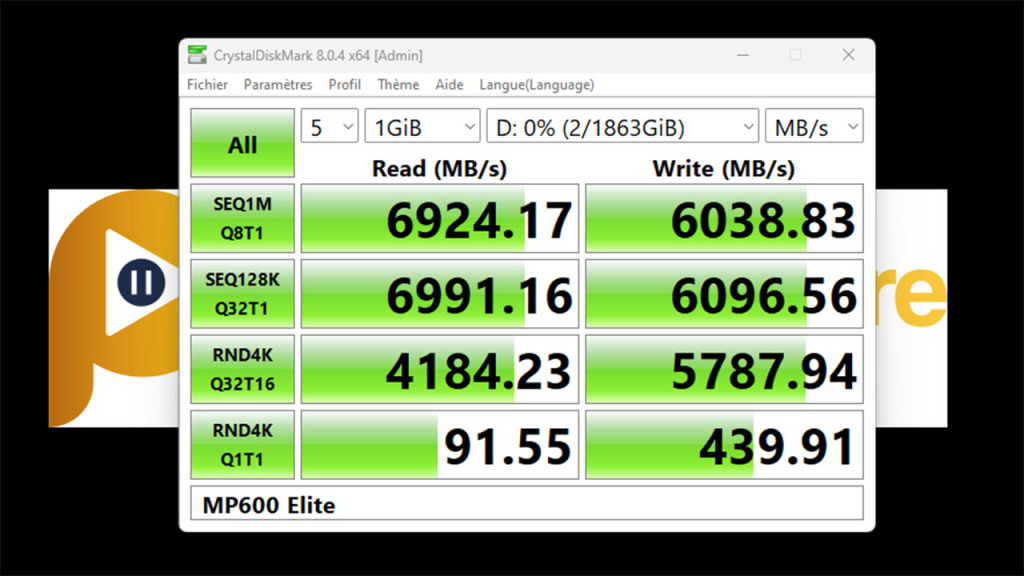 mp600 elite as ssd crystldiskmark benchmark mb