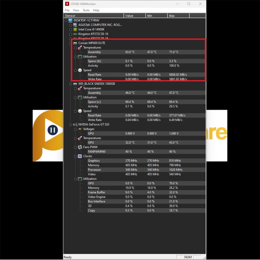 mp600 elite temps