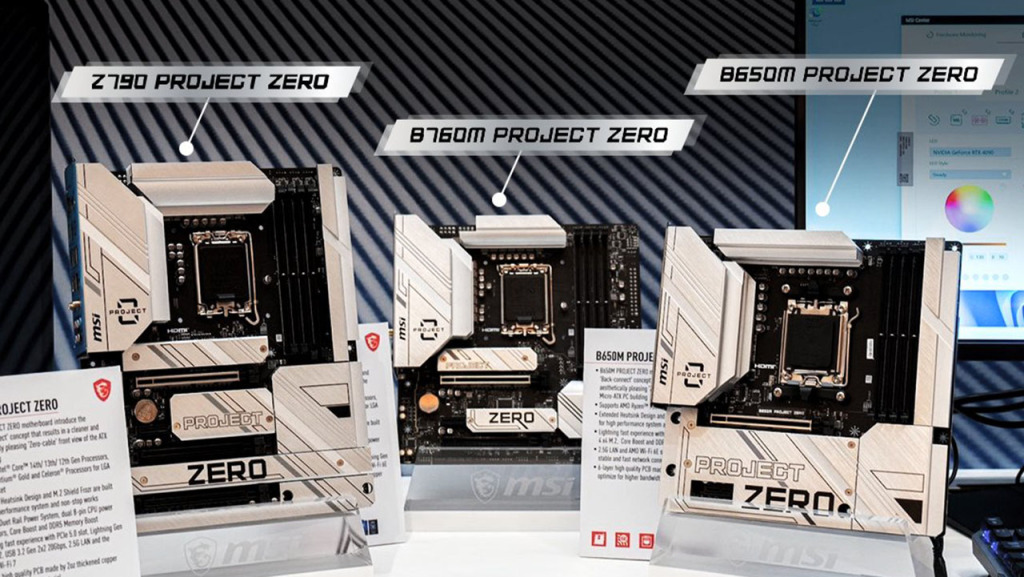 MSI au CES 2024 : Une avalanche de nouveautés. 3 msi project 0 ces 2024 motherboards
