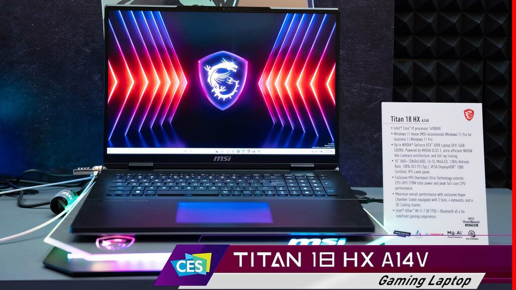 msi titan 18 hx a14v ces 2024 i9 14900 hx rtx 4090