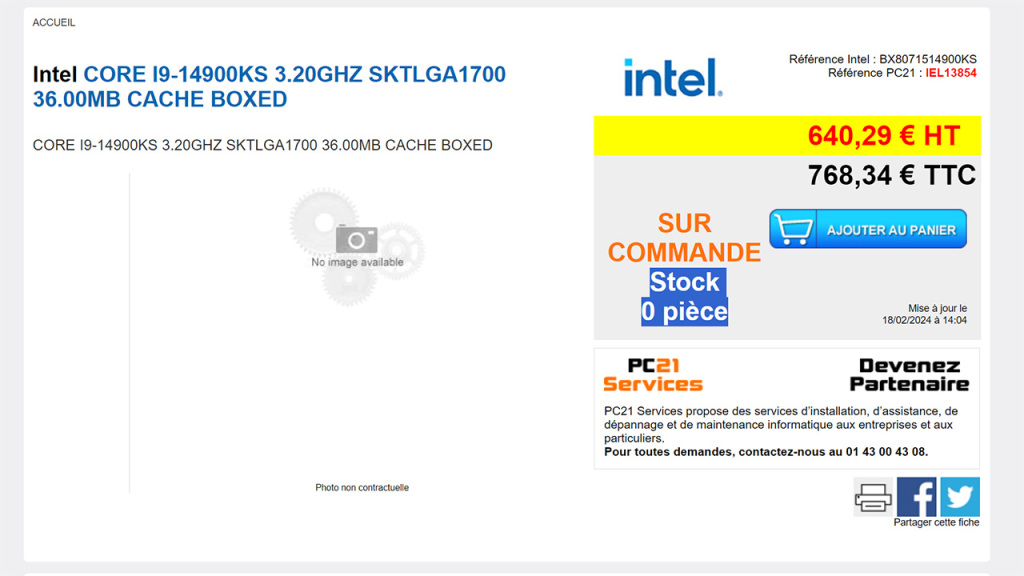 14900ks prix pc21