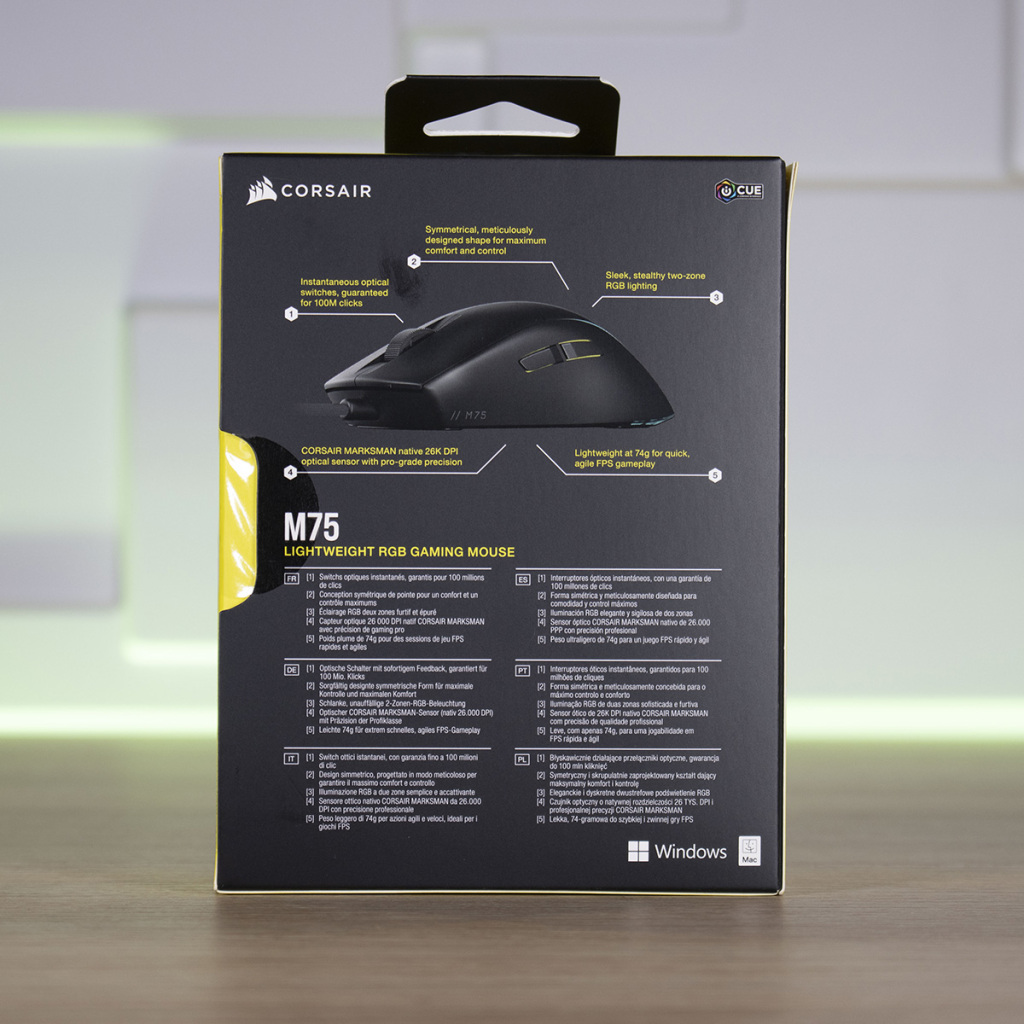 CORSAIR M75 emballage arrière