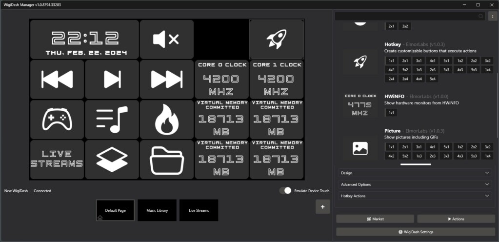 G.Skill Wigidash ajout tuile 1