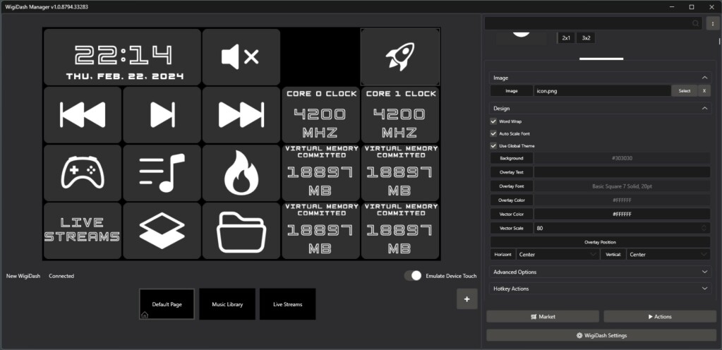 G.Skill Wigidash ajout tuile 3