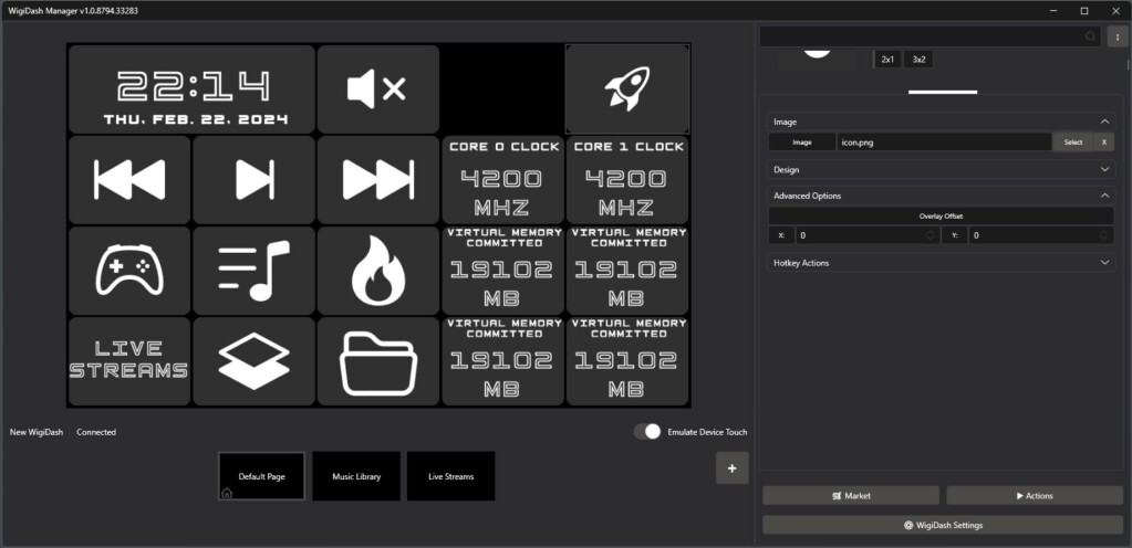 G.Skill Wigidash ajout tuile 4