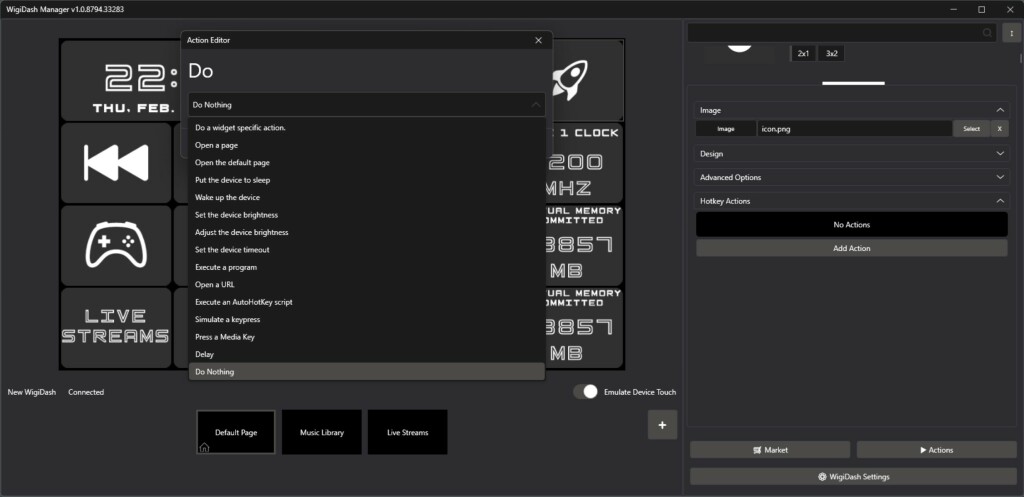 G.Skill Wigidash ajout tuile 5