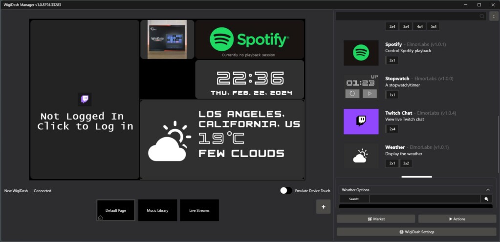 G.Skill Wigidash divers Twitch Météo