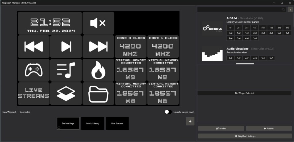 G.Skill Wigidash écran 1 et touche émulation