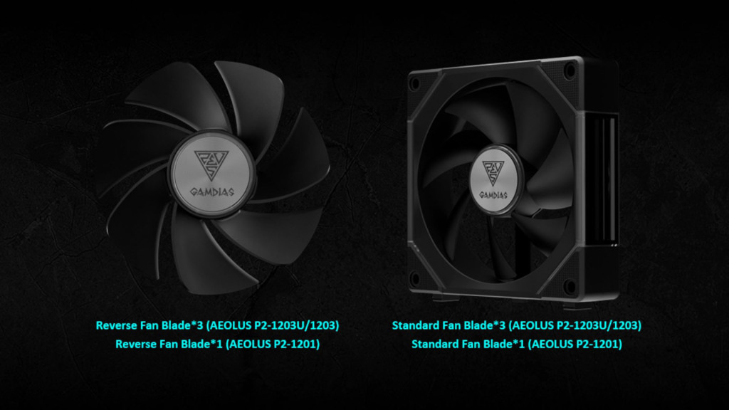 GAMDIAS AEOLUS P2 : des ventilateurs 120 mm daisy chain avec effet miroir infini 5 GAMDIAS AEOLUS reverse blade