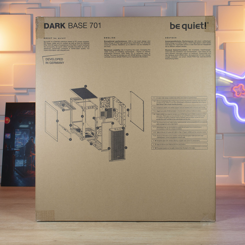 be quiet! dark base 701 emballage arrière