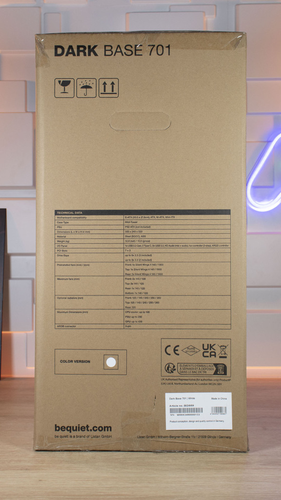 be quiet! dark base 701 emballage côté 2