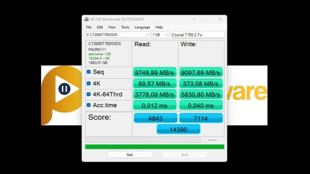 benchmark crucial t705 as ssd