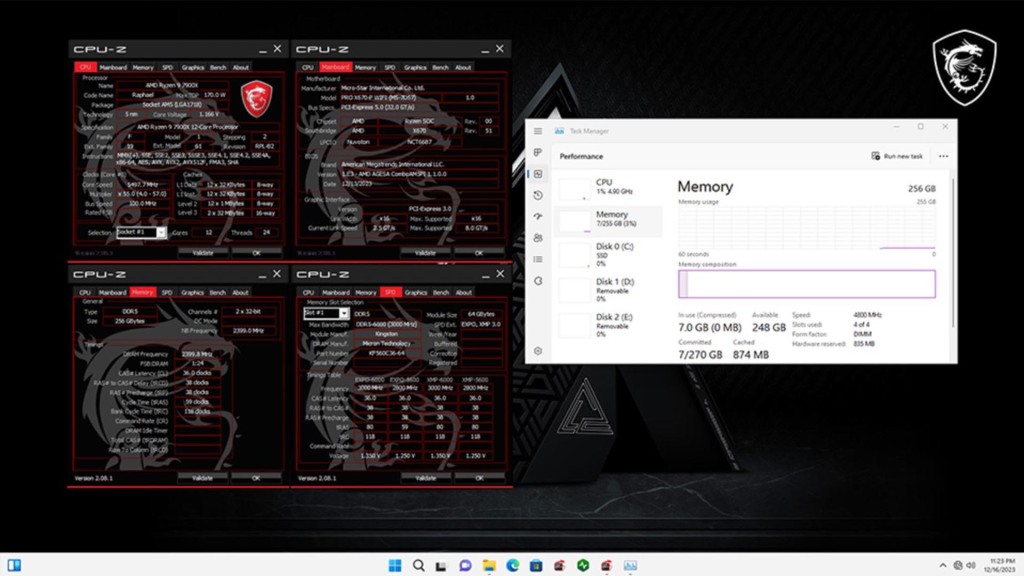 Désormais les cartes mères MSI Intel et AMD prennent en charge jusqu'à 256 Go de mémoire 3 cartes mères MSI mémoire 256 Go AMD